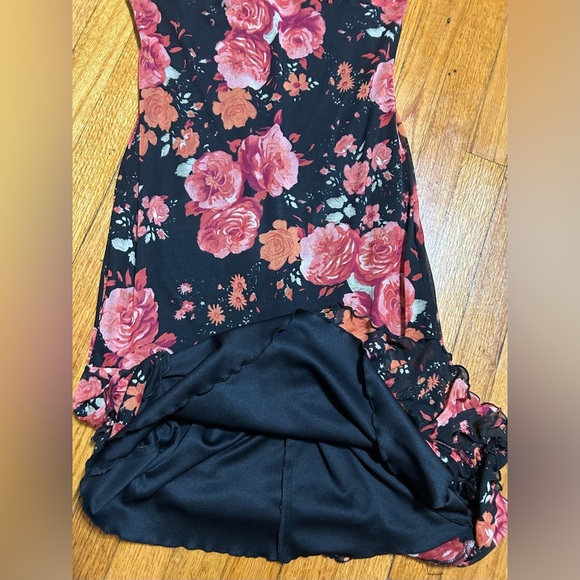 Y2K Zinc Dark Romantic Babydoll Midi Length Floral Dress USA Made (Runs Small) - Picture 7 of 11